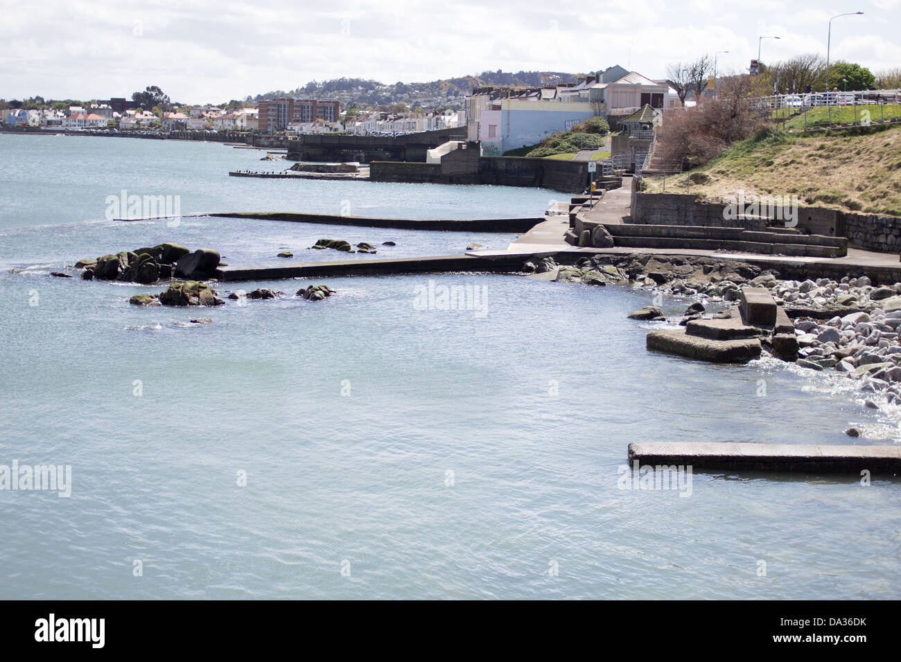 View of the coastline of Dún Laoghaire, Co. Dublin, Ireland. Stock Photo