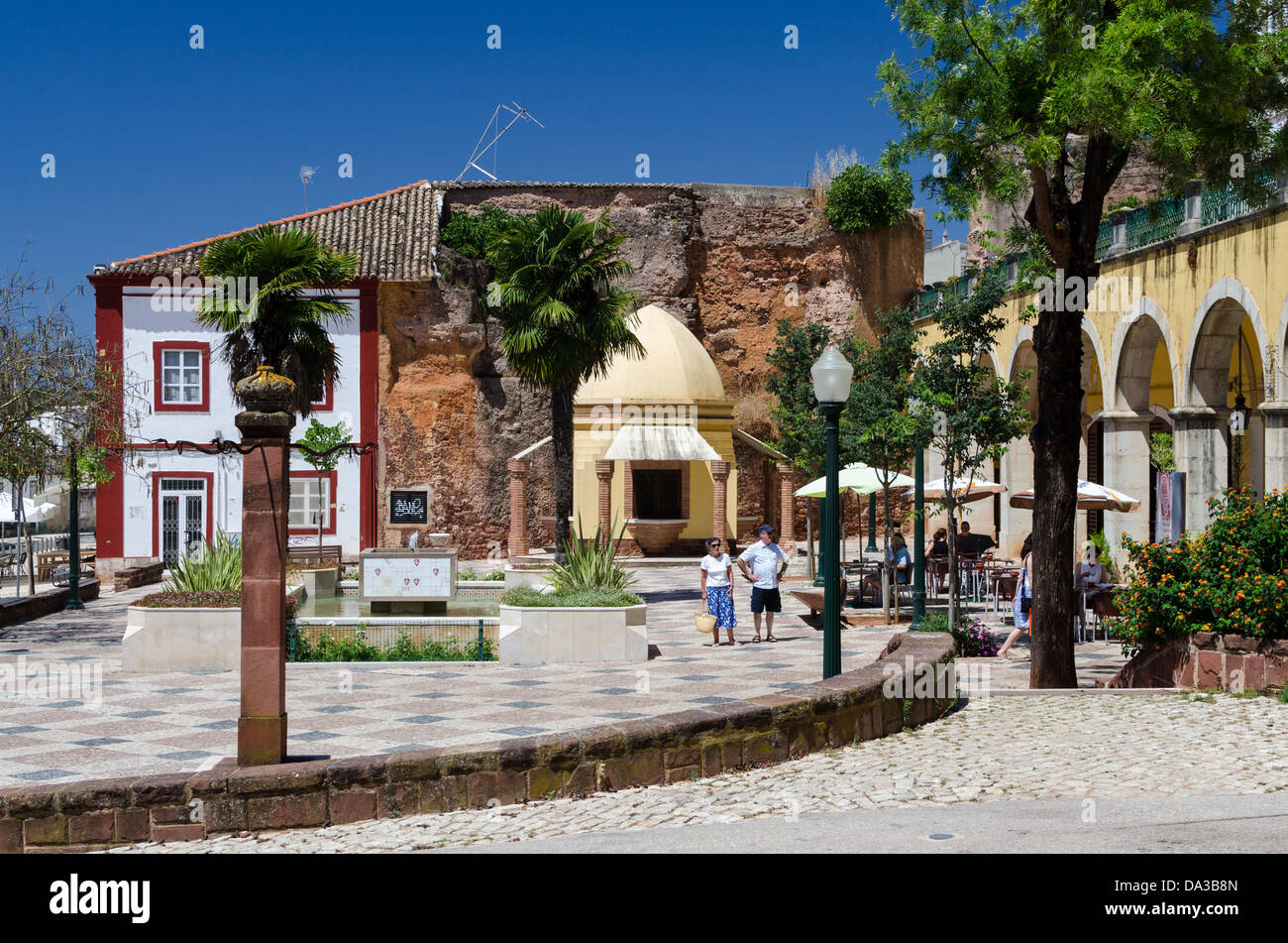 Praca Municipio - the Municipal Square in the ancient town of Silves in Portugal Stock Photo