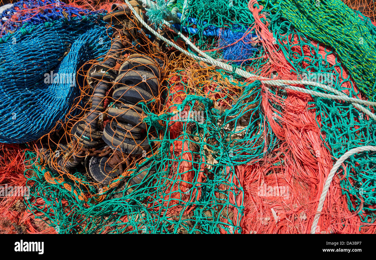 background of colorful fishing nets and floats Stock Photo - Alamy
