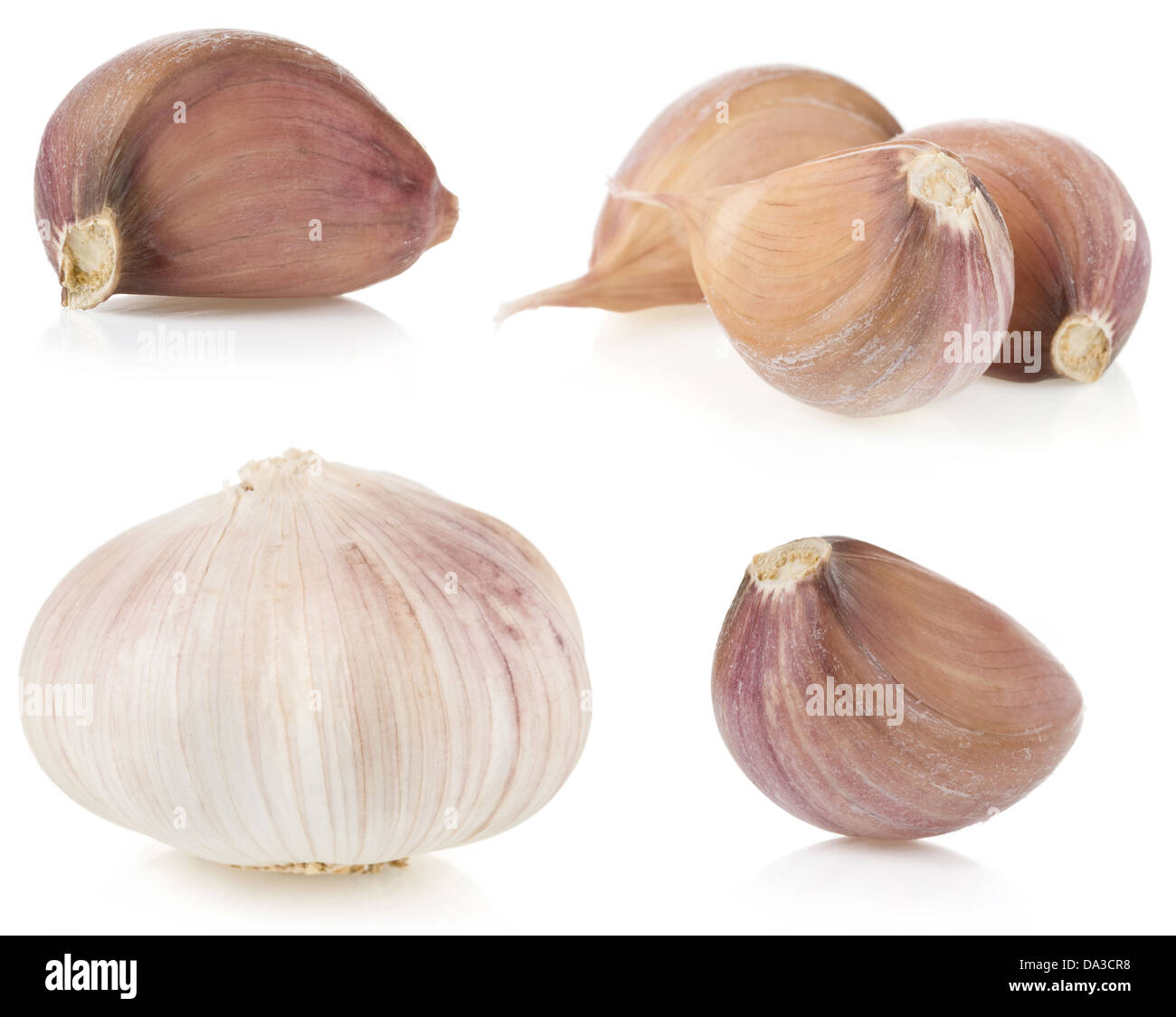 garlic cloves isolated on white background Stock Photo - Alamy