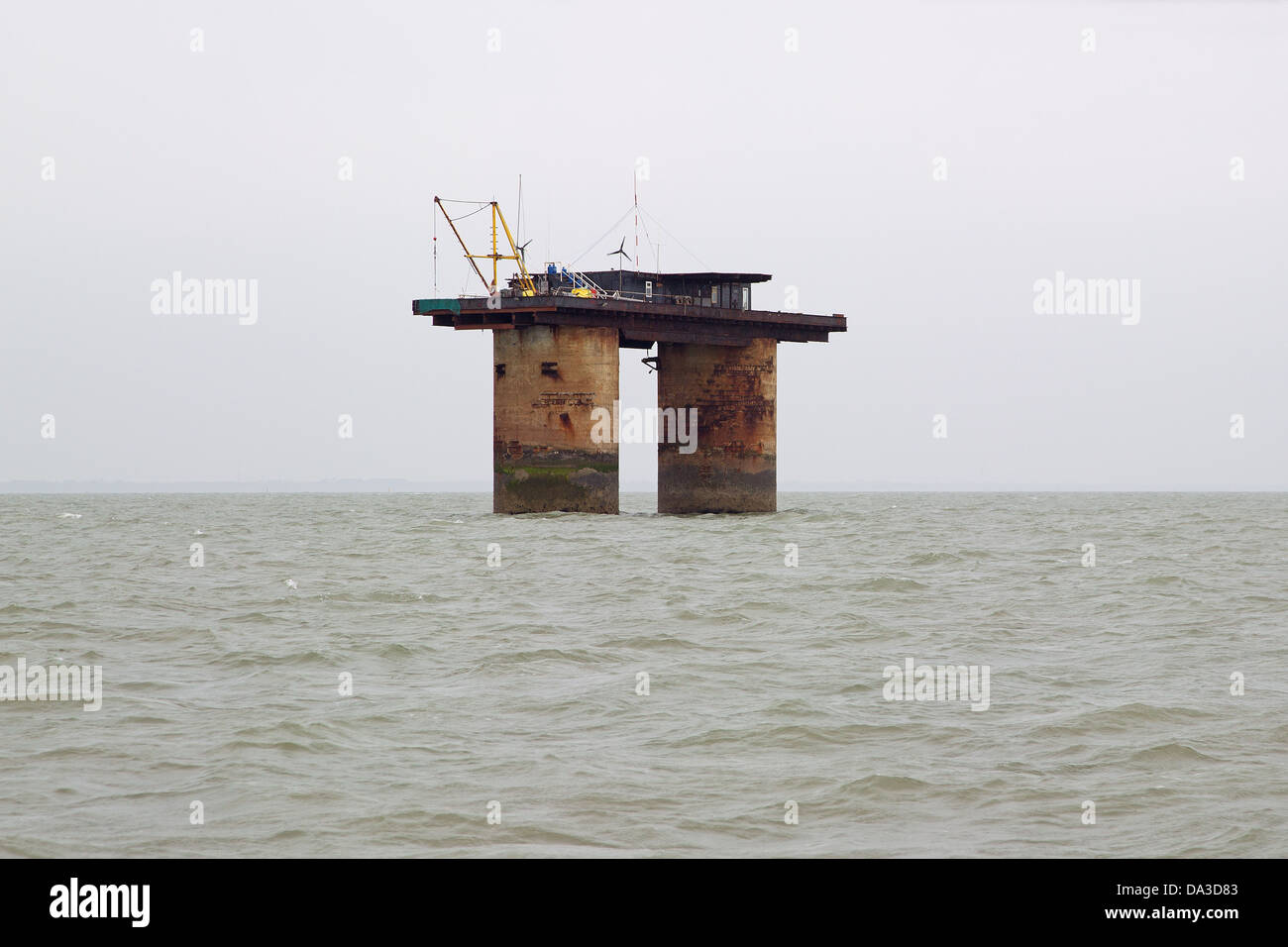 Roughs Tower World War 2 anti aircraft gun fort – North Sea,UK – now ...