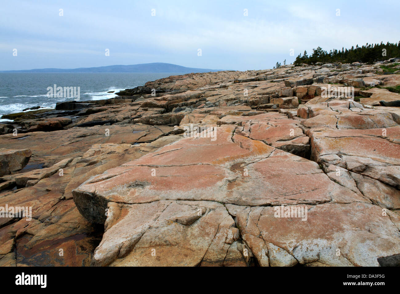 Granite rocks at the Schoodic Peninsula, Acadia National Park, Maine. Stock Photo