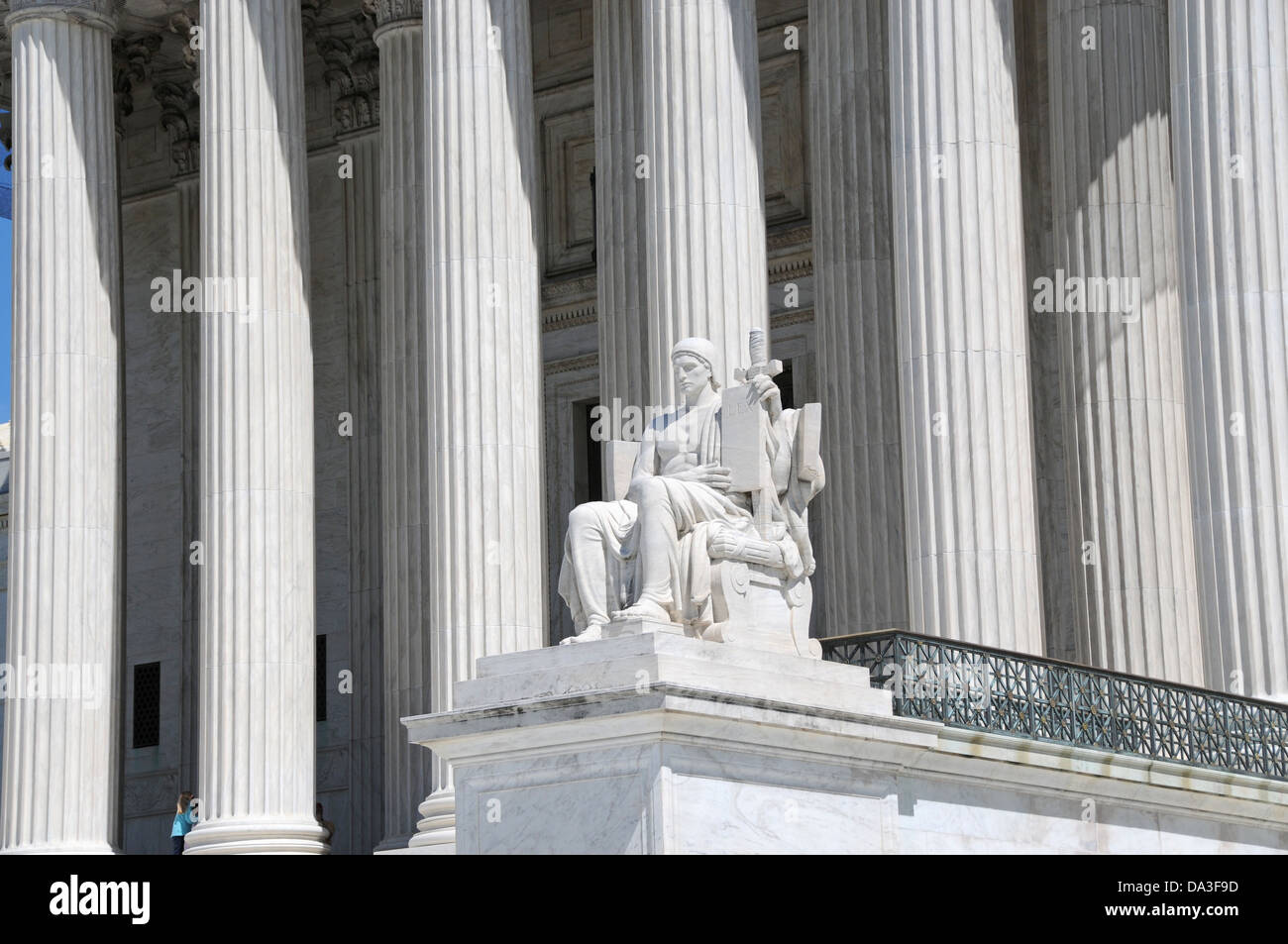 USA Washington D.C. United States Supreme Court Building Statue Authority of Law Stock Photo