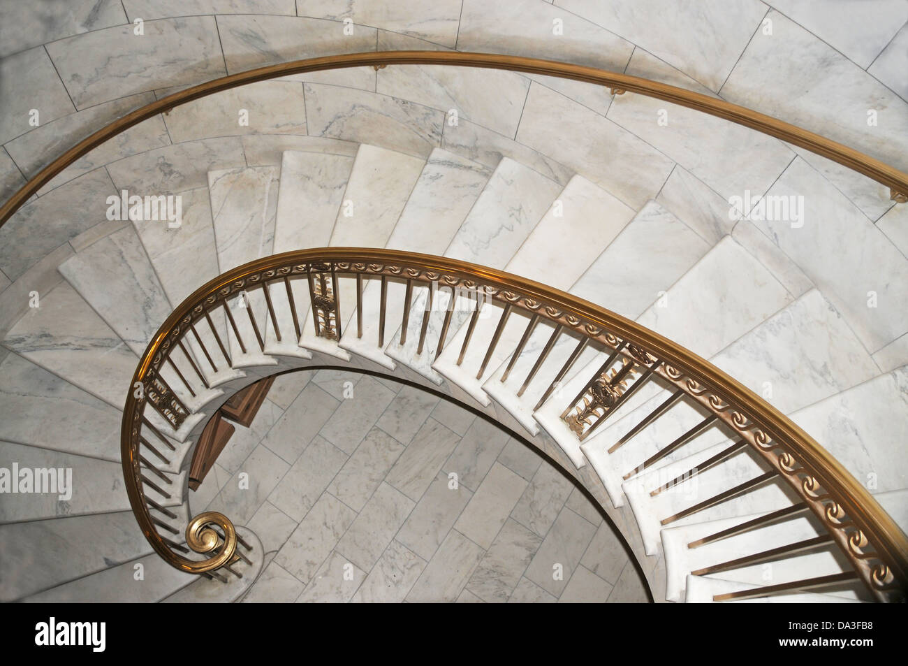 USA Washington D.C. United States Supreme Court Building interior spiral staircase Stock Photo