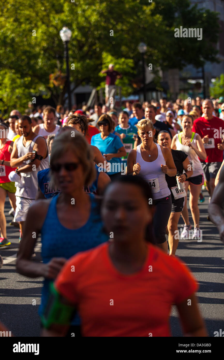 The annual Red Rose Run takes place in downtown Lancaster, PA. Over 500