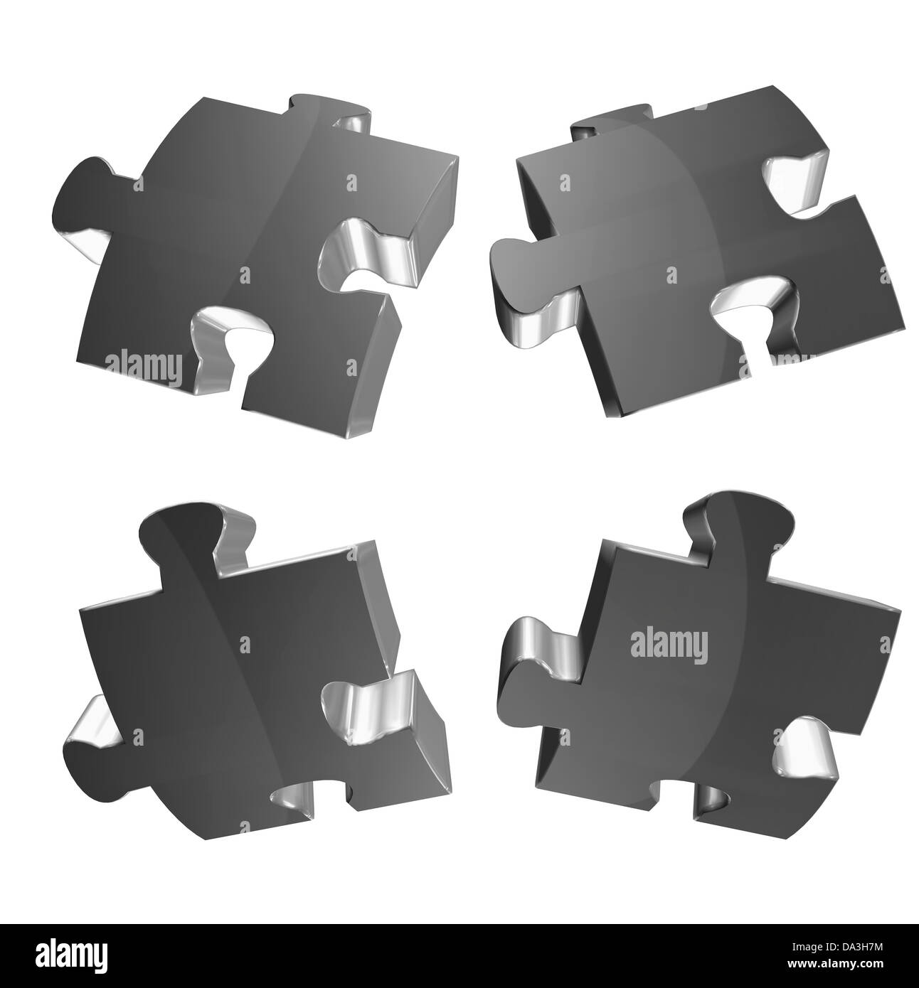 Jigsaw illustrations isolated against a white background Stock Photo