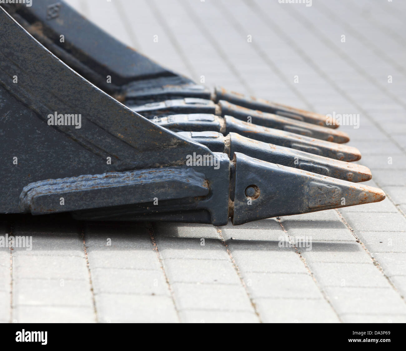 Digger excavator bucket bulldozer shovel industrial detail Stock Photo