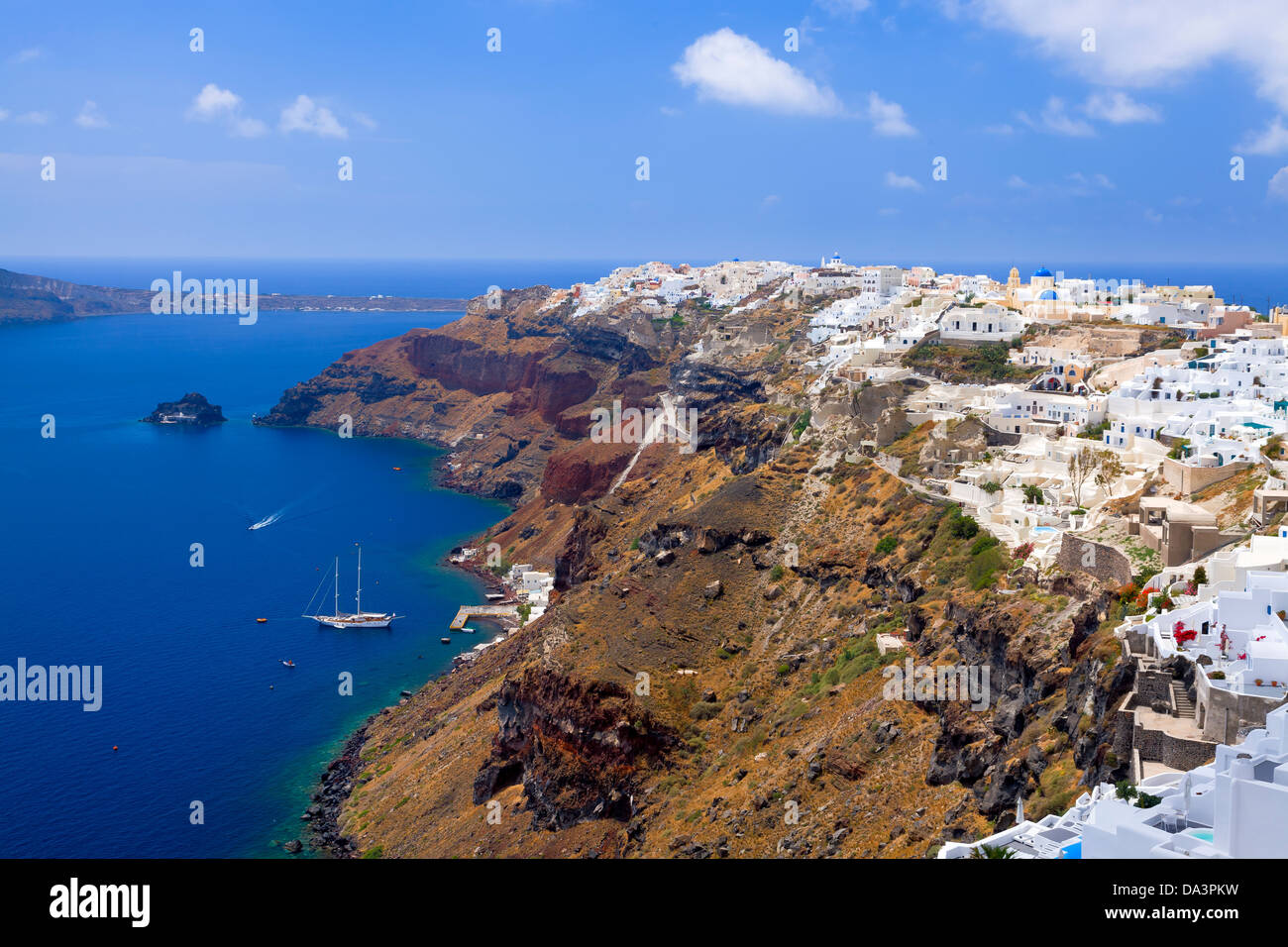 Buildings on the famous caldera at Oia Santorini Greece Stock Photo
