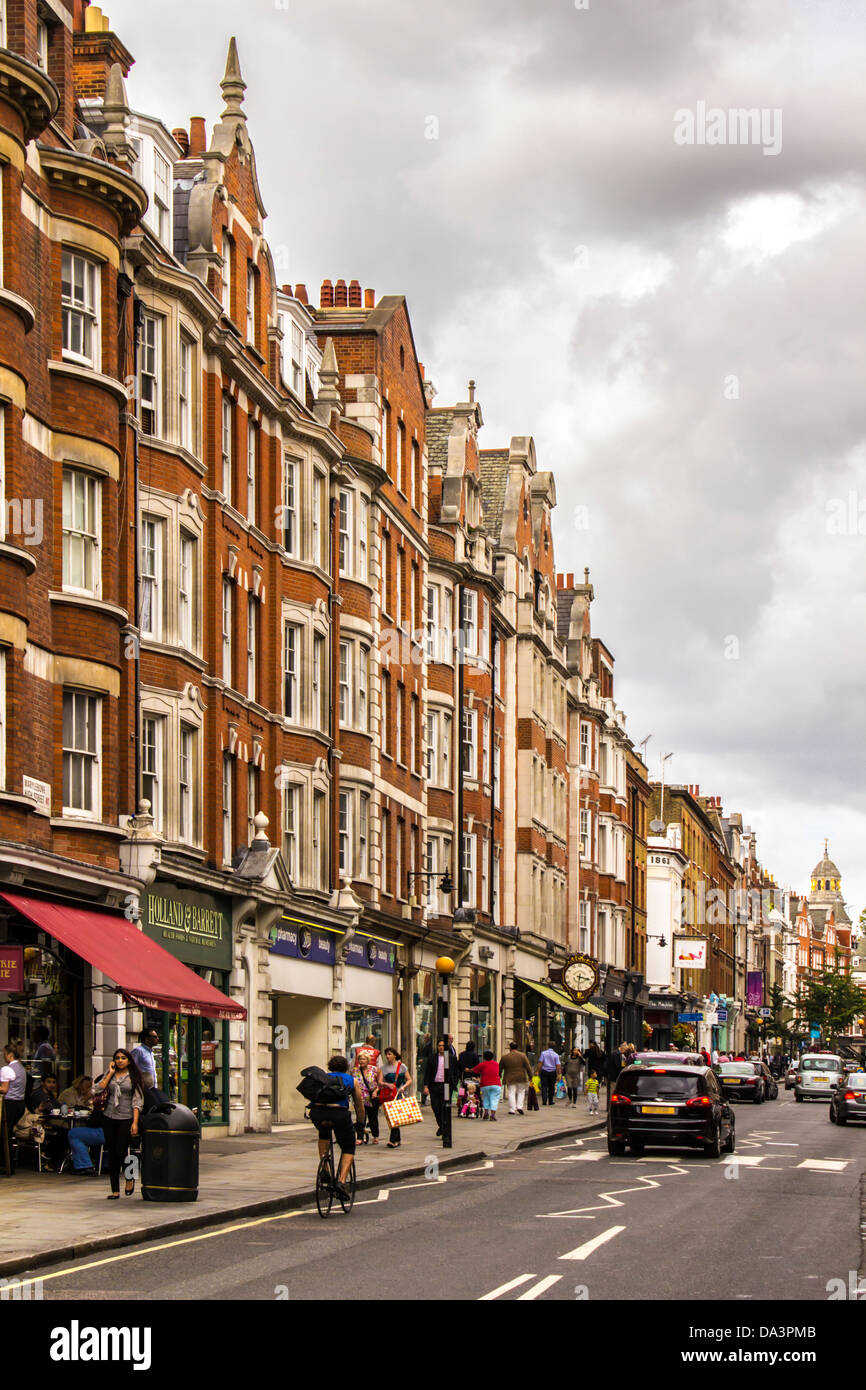 View up Marylebone High Street, London, UK Stock Photo
