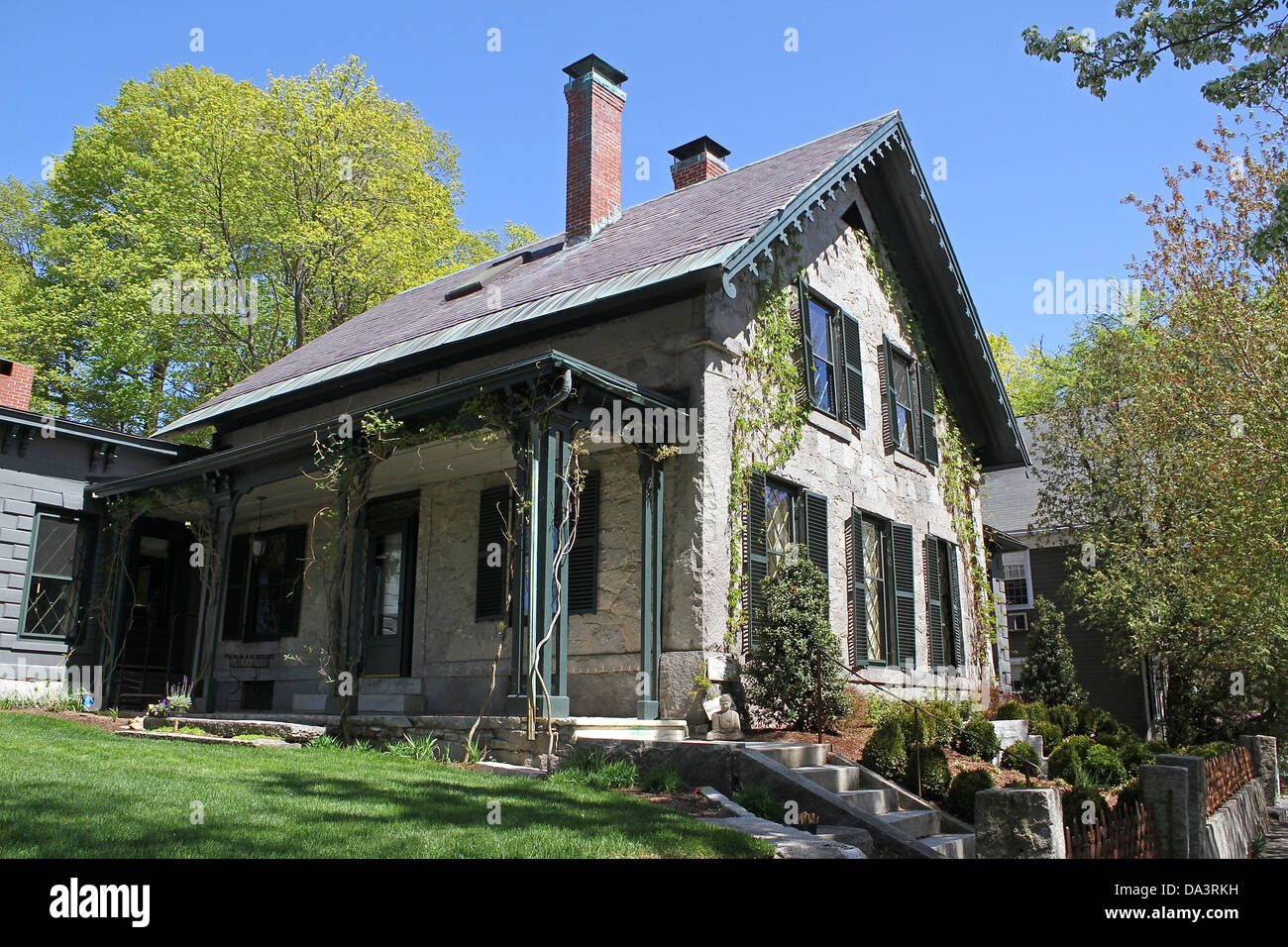 An old stone home in Concord, Massachusetts Stock Photo