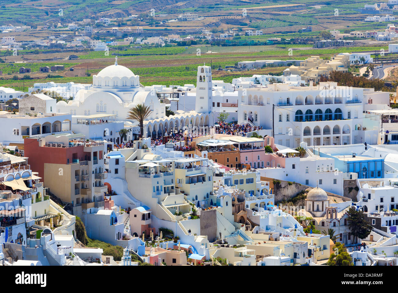 Fira on the Island of Santorini Greece Stock Photo