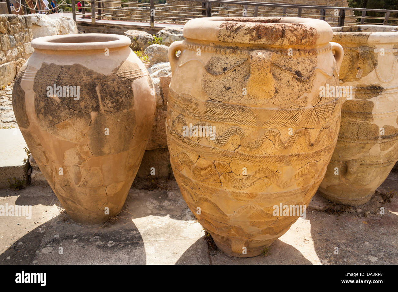 Pithoi, large storage jars, Knossos Palace, Knossos, Crete, Greece Stock Photo