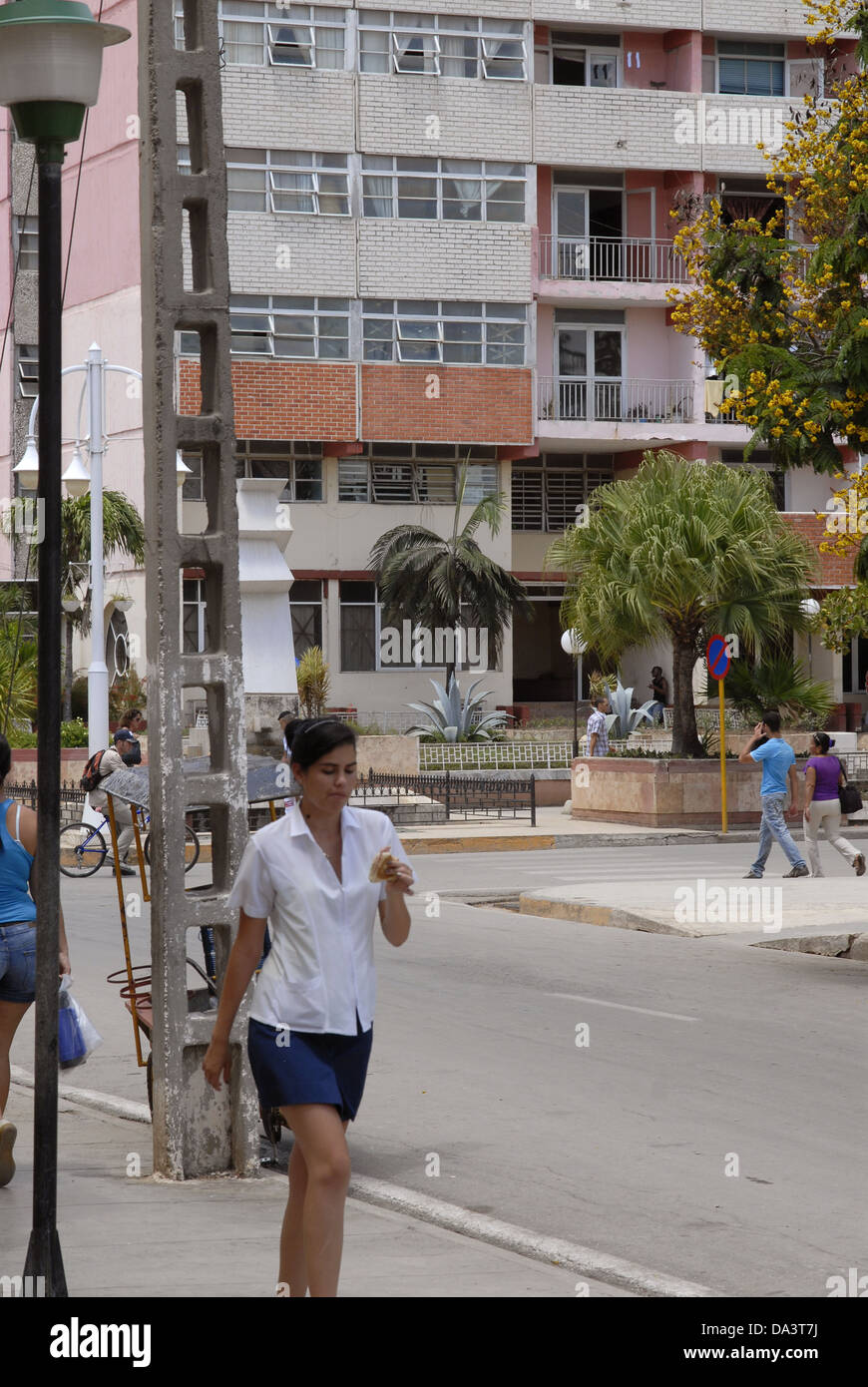 Street scene, Ciego de Avila, Cuba Stock Photo