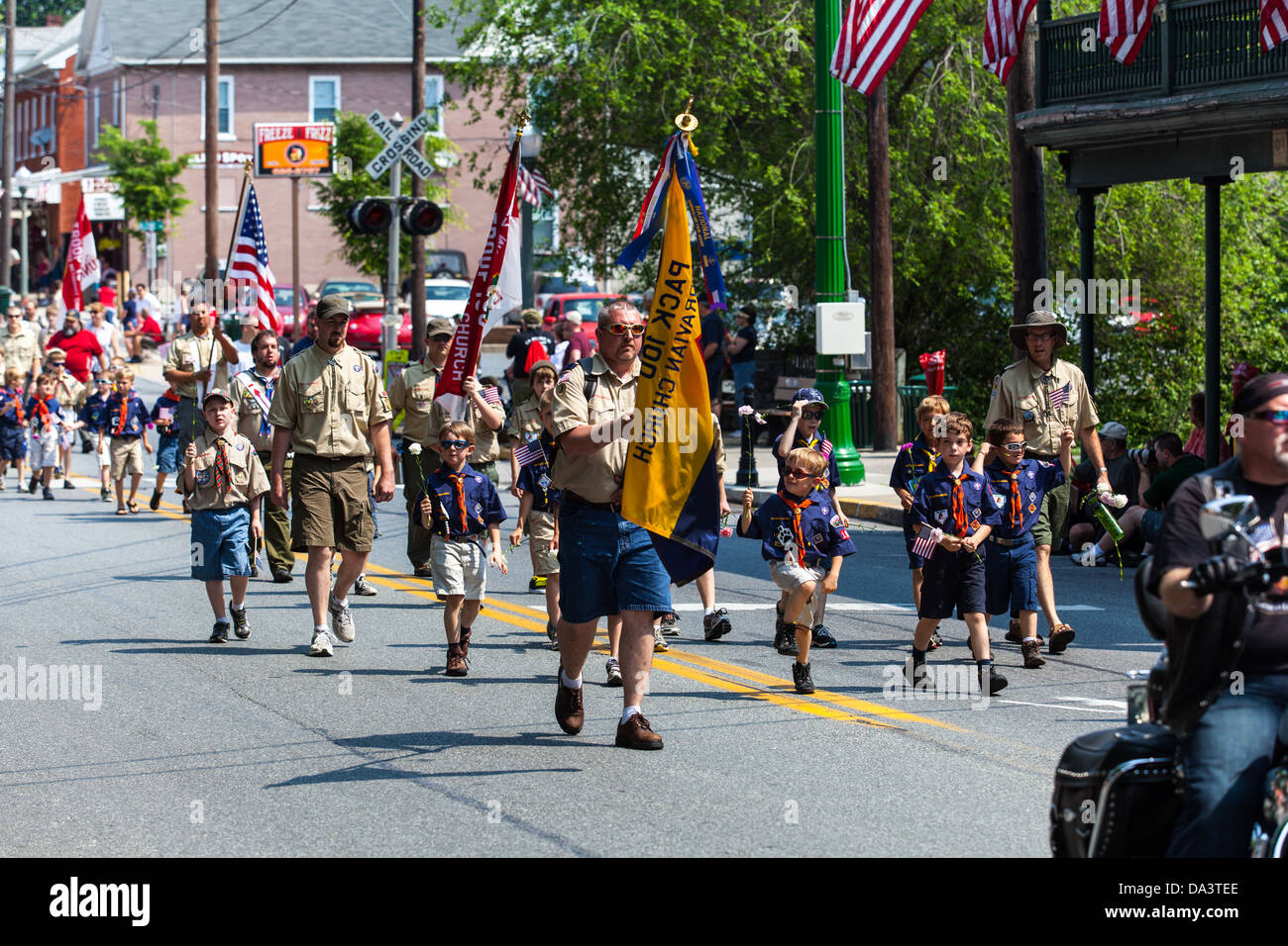 A small town Memorial Day parade celebration in Lititz, Lancaster