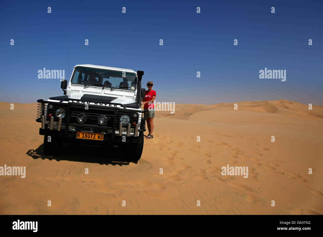 Four wheel drive on sand dunes on a Sandwich Harbour 4x4 tour, NamibNaukluft National Park