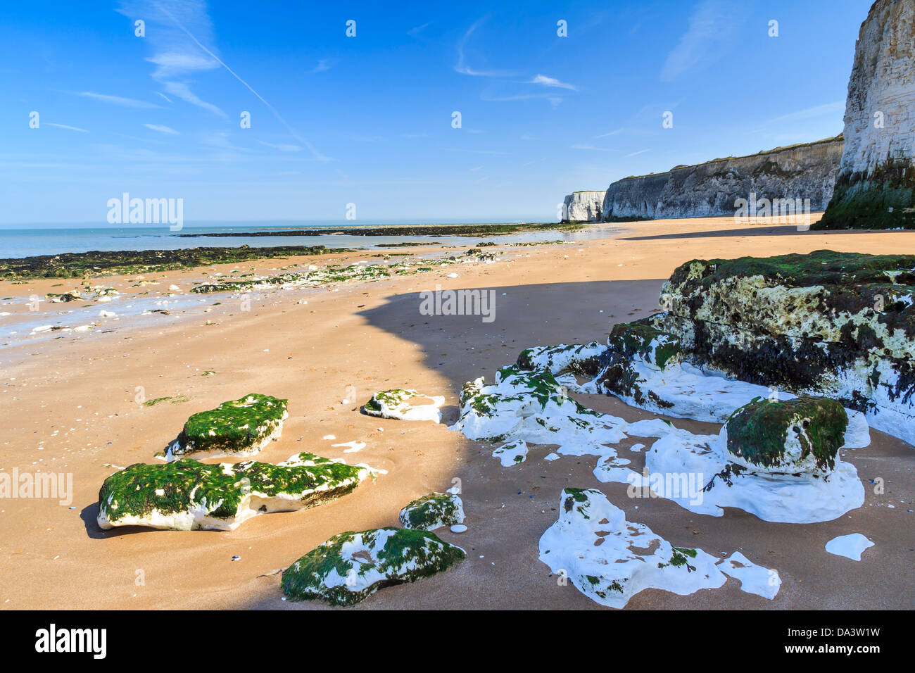 Chalk Cliffs at Botany Bay beach at Broadstairs on the Kent Coastline