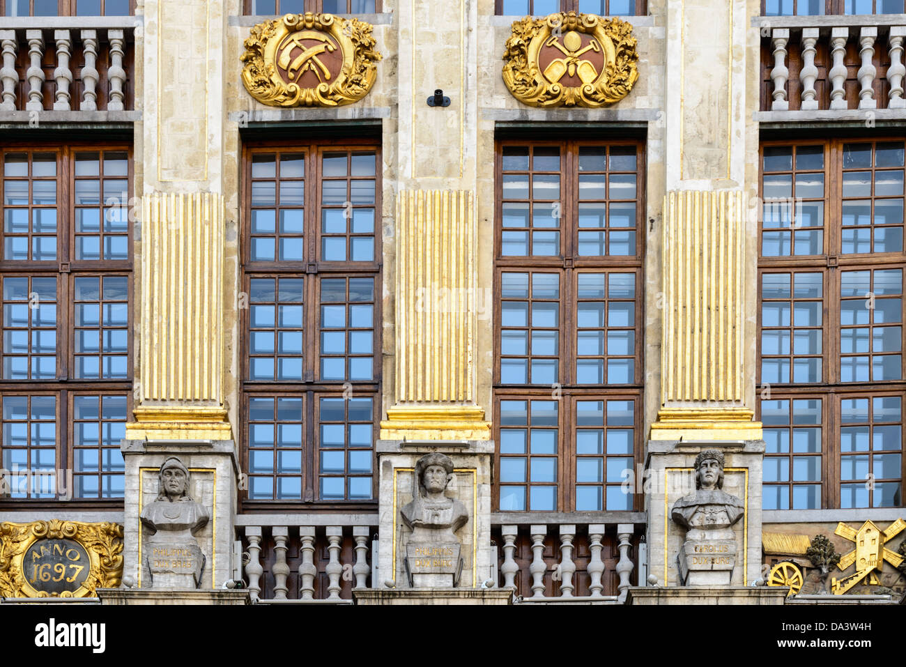 Grand Place Guildhalls Brussels Belgium / BRUSSELS, Belgium — Gilded ...