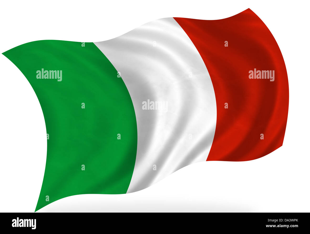 Italian flag, isolated Stock Photo