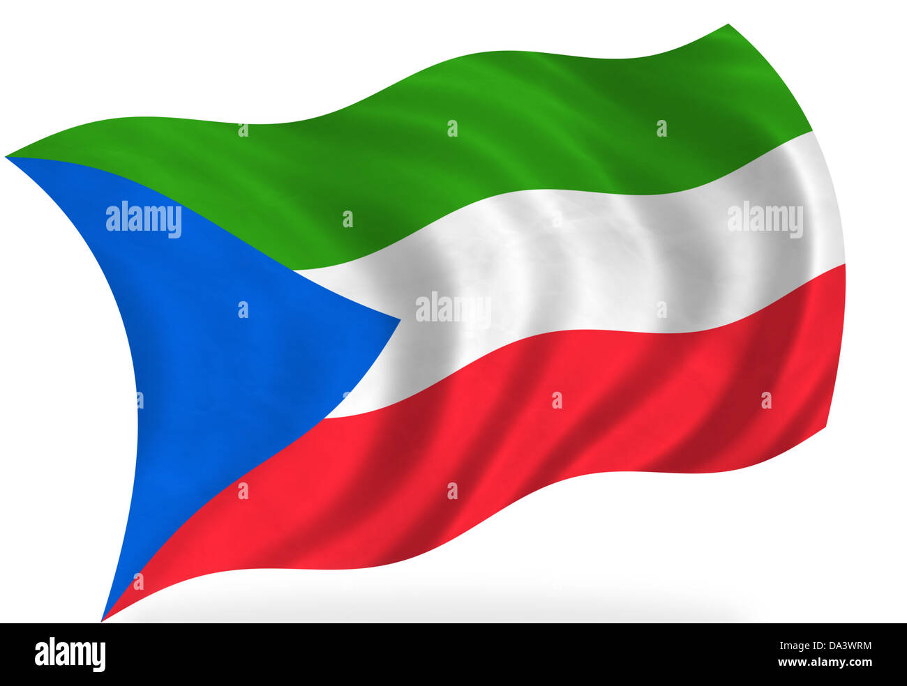 Equatorial Guinea flag, isolated Stock Photo