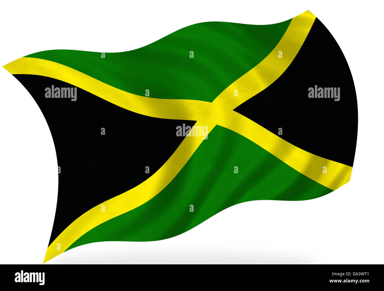Jamaica flag, isolated Stock Photo