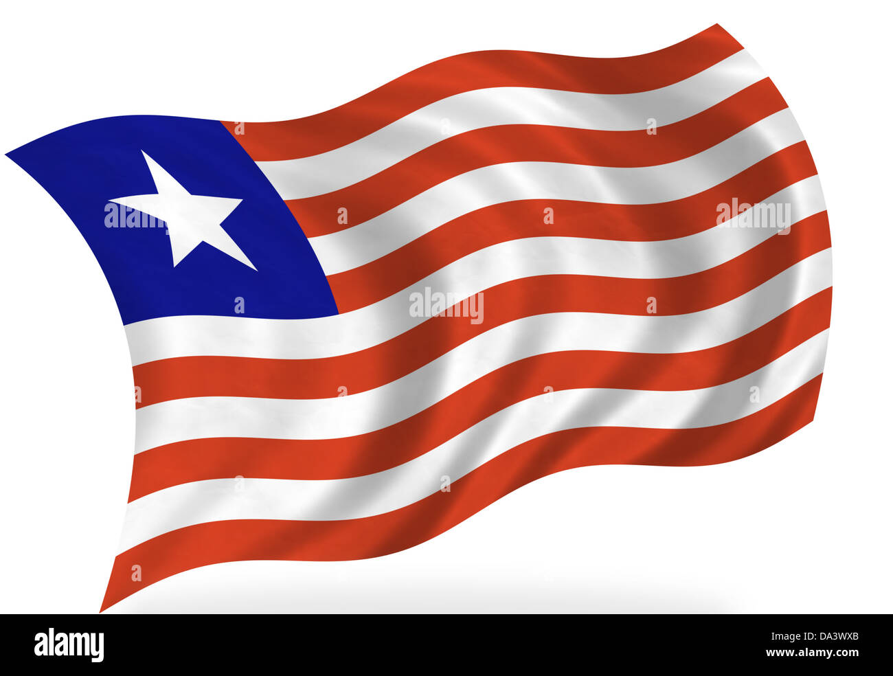 White liberia flag hi-res stock photography and images - Alamy