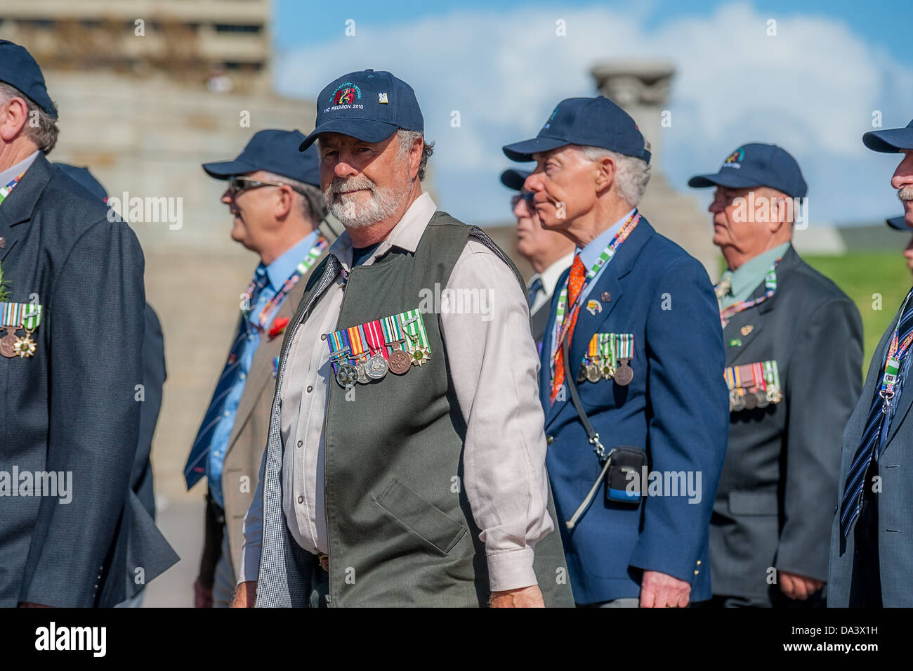 Thousands attend Anzac Day marches across Australia to pay respects to service men and women and fallen war heroes. Stock Photo