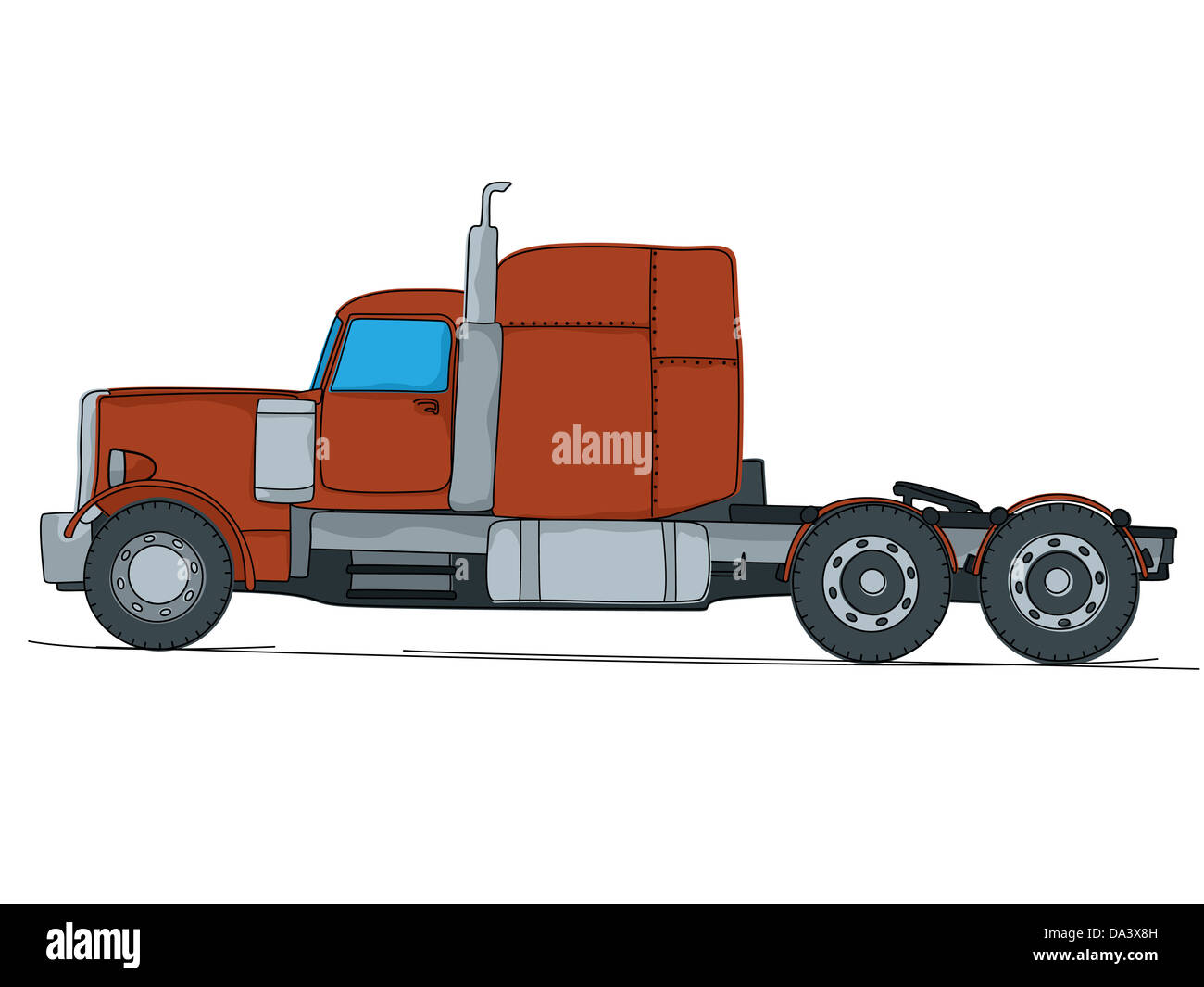 Cartoon drawing of a big red truck, isolaed on white background Stock Photo  - Alamy
