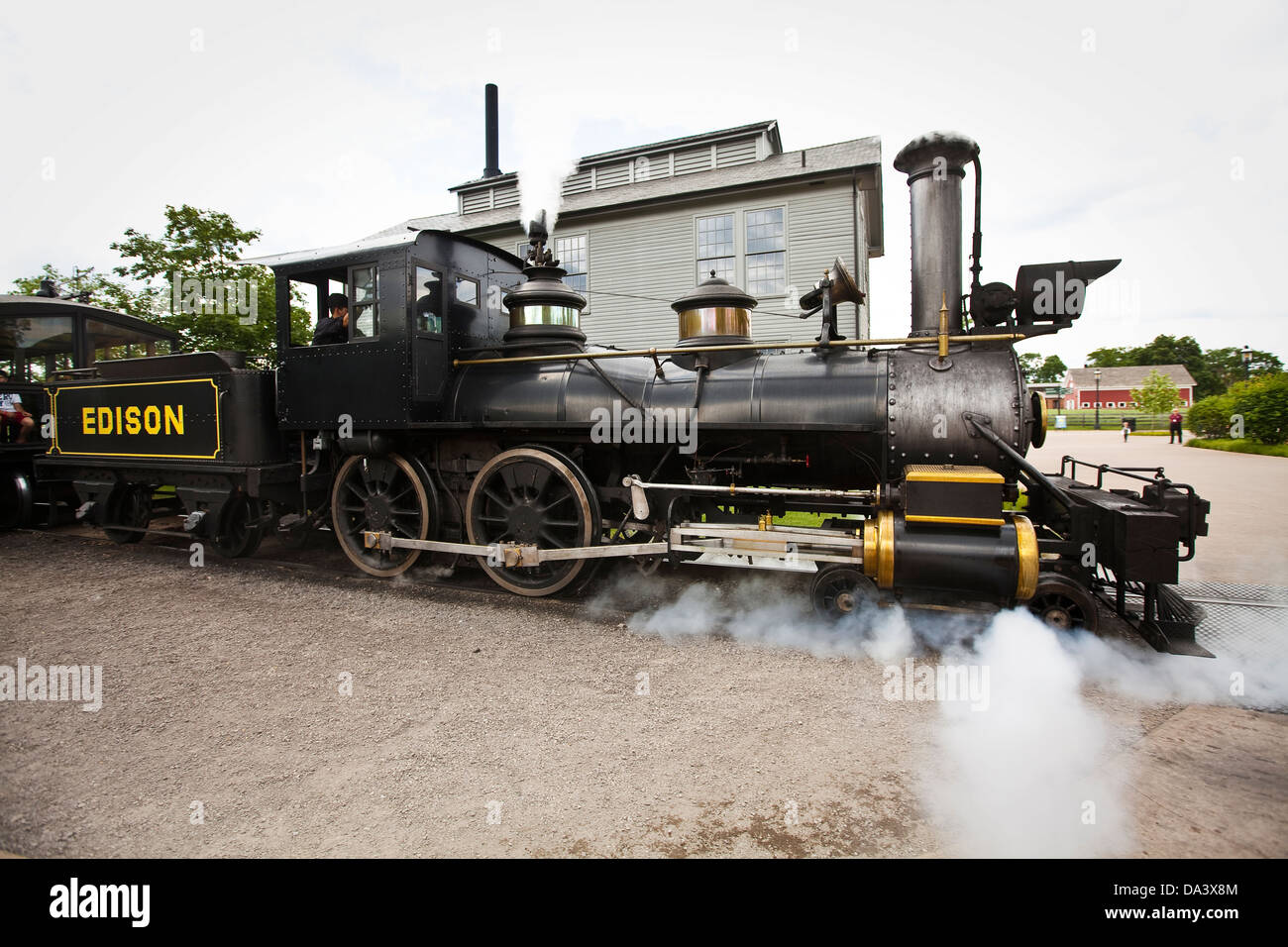 The 1932 Edison steam locomotive is seen in Dearborn' Greenfield Village in Dearborn, near Detroit (Mi) Stock Photo