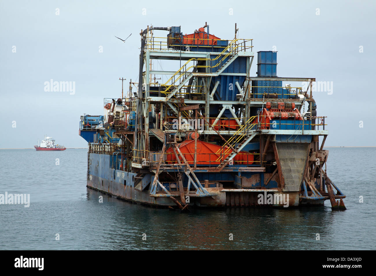 Diamond mining ship, Walvis Bay, Namibia, Africa Stock Photo