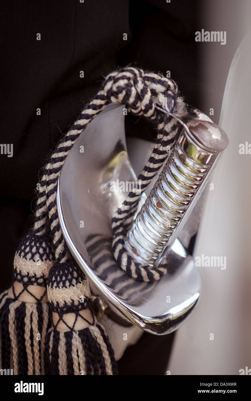 A ceremonial sword worn by military personnel on parade. Stock Photo