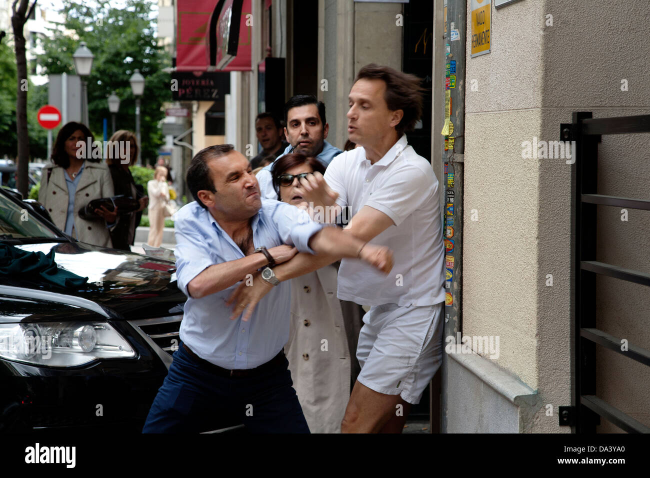 Street brawl, Madrid, Spain Stock Photo