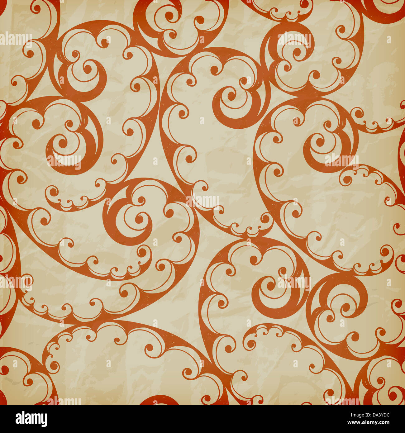 vector seamless floral pattern on crumpled paper texture, seamless ...