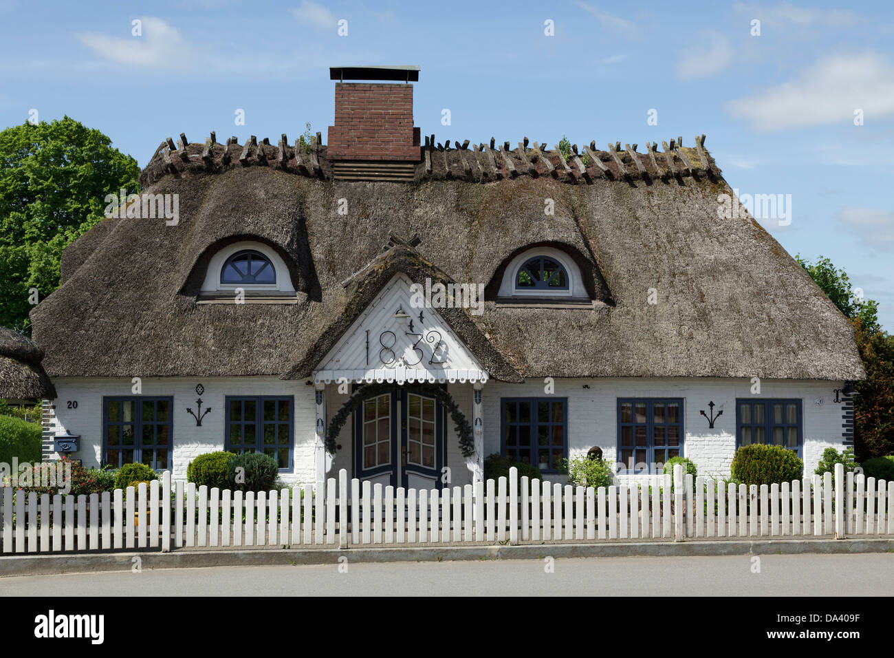 thatched house, Suederbrarup, Schlei, Schleswig-Holstein, Germany Stock Photo