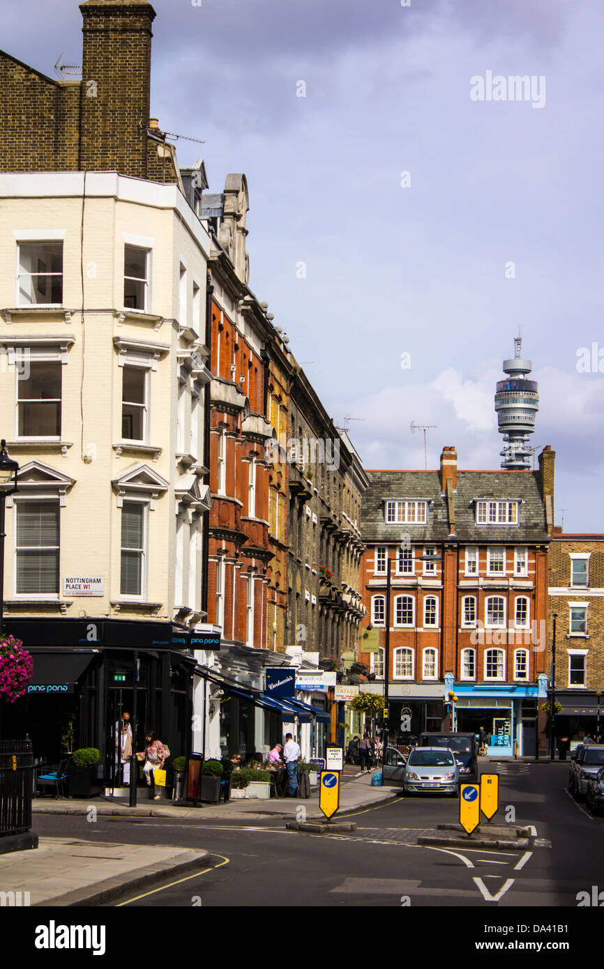Paddington Street at Nottingham Place in London, UK Stock Photo