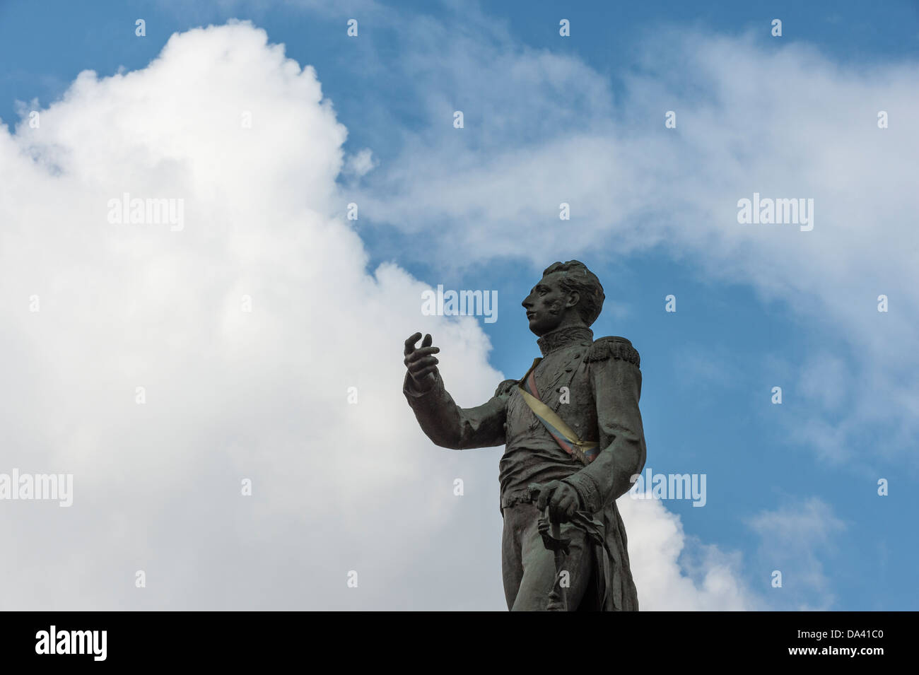 Army General Antonio Jose de Sucre Statue, Quito, Pichincha Province, Ecuador, Stock Photo