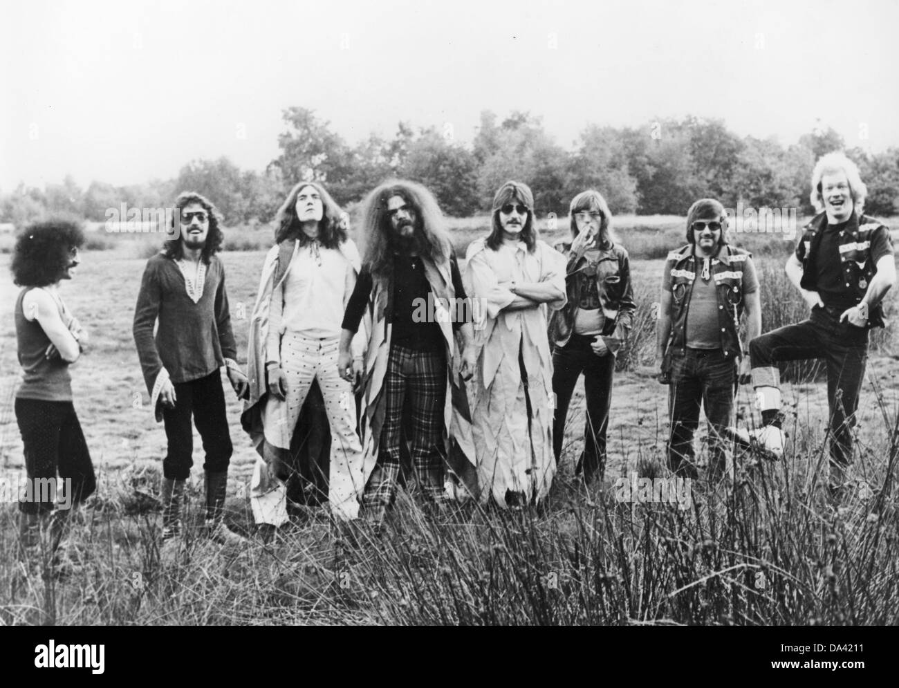 WIZZARD Promotional photo of UK pop group about 1974 with Roy Wood fourth from left Stock Photo