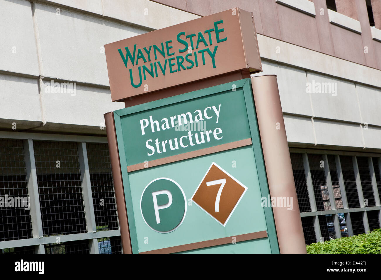 Wayne State University parking garage is seen in Detroit (Mi) Stock Photo