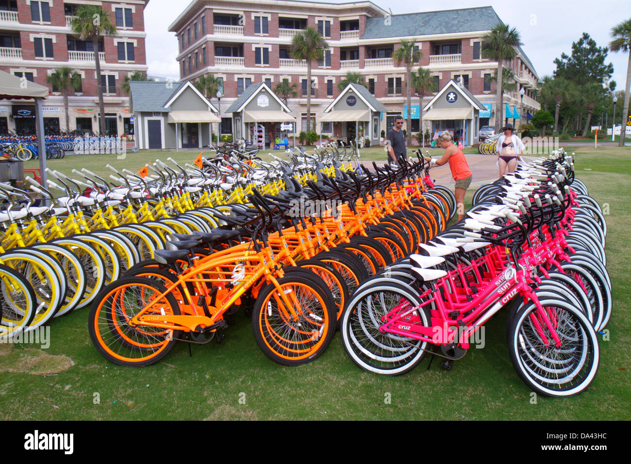 Florida Fl South Rosemary Beach Panama City Beach Bicycle Rentals Bikes Rent The Village Sightseeing Visitors Travel Traveling Tour Tourist T Stock Photo Alamy