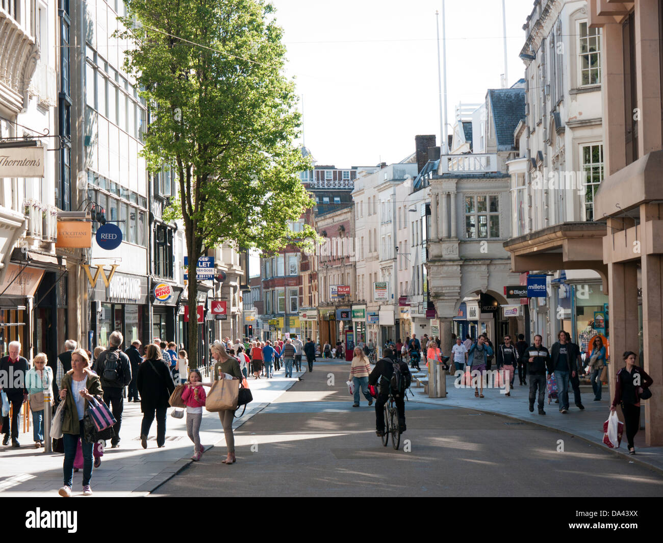 Exeter High Street in Britain Stock Photo