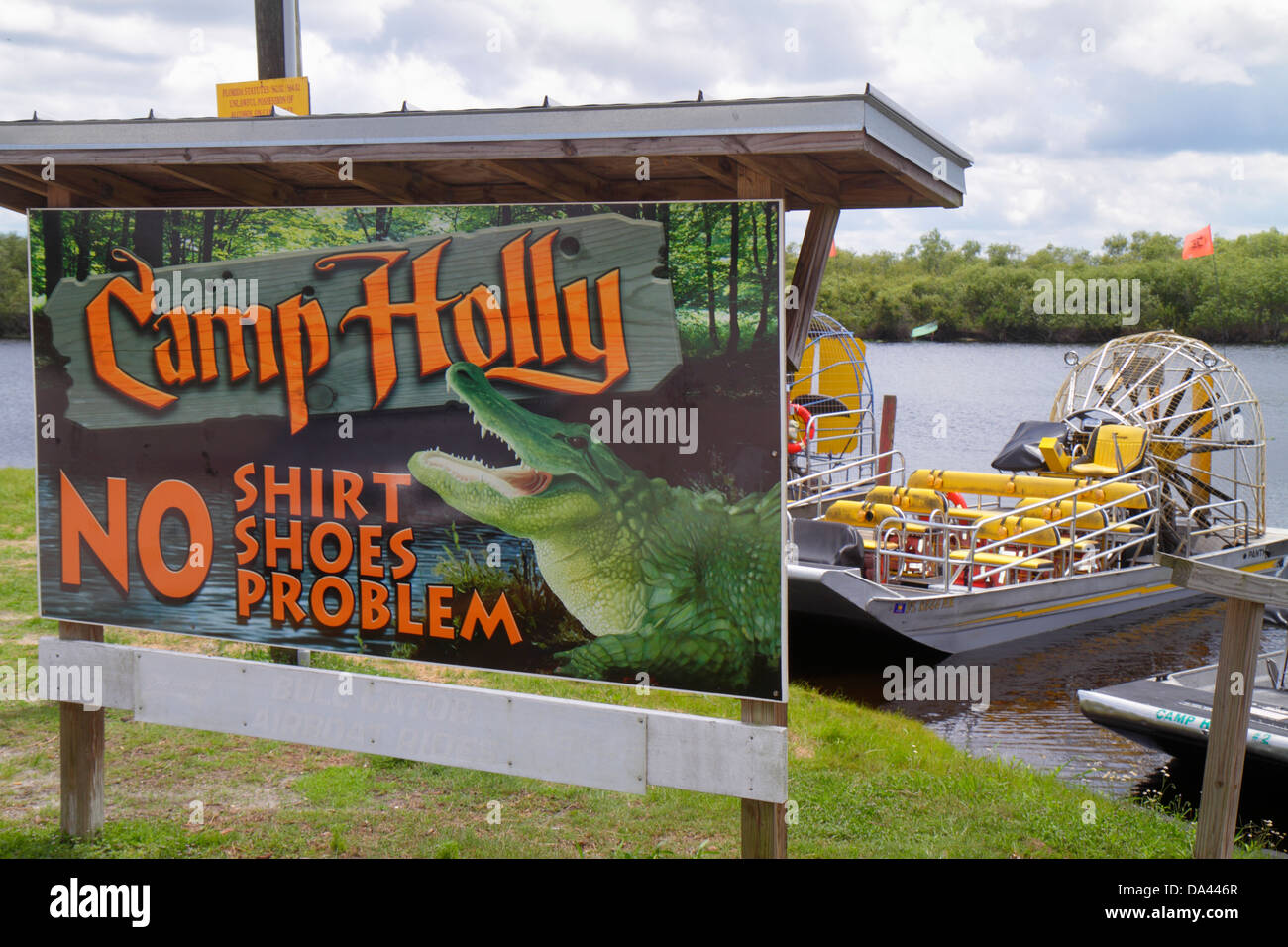 Florida Melbourne,St. Johns River water,Camp Holly,airboat,visitors travel traveling tour tourist tourism landmark landmarks culture cultural,vacation Stock Photo