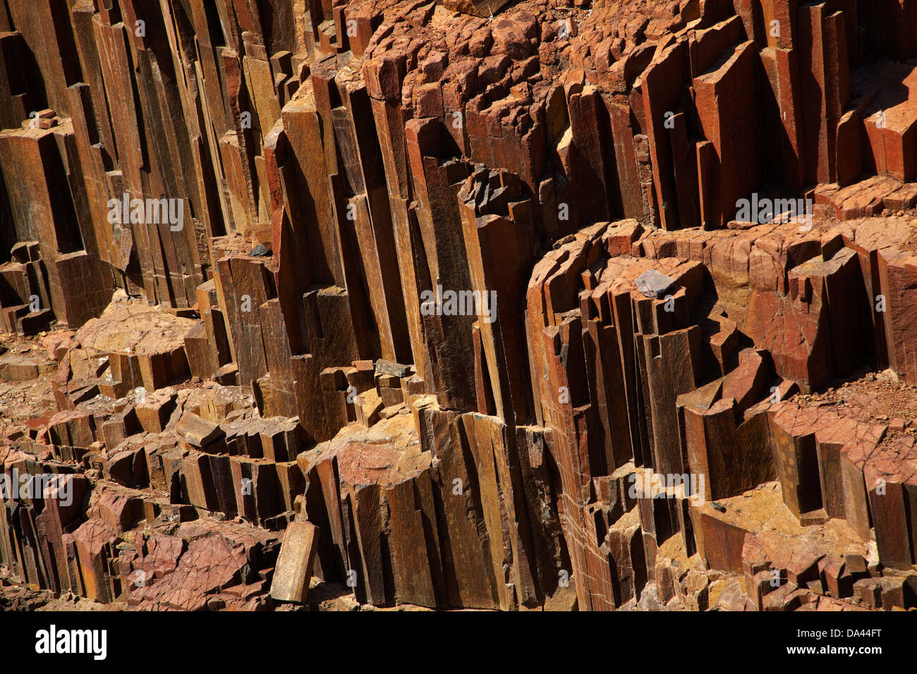 Organ Pipes rock formation, near Twyfelfontein, Damaraland, Namibia, Africa Stock Photo