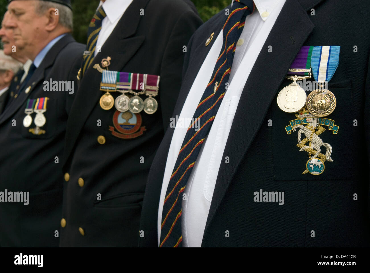 World War Two veteran's wearing their medals, Bordon, Hampshire, UK. Stock Photo