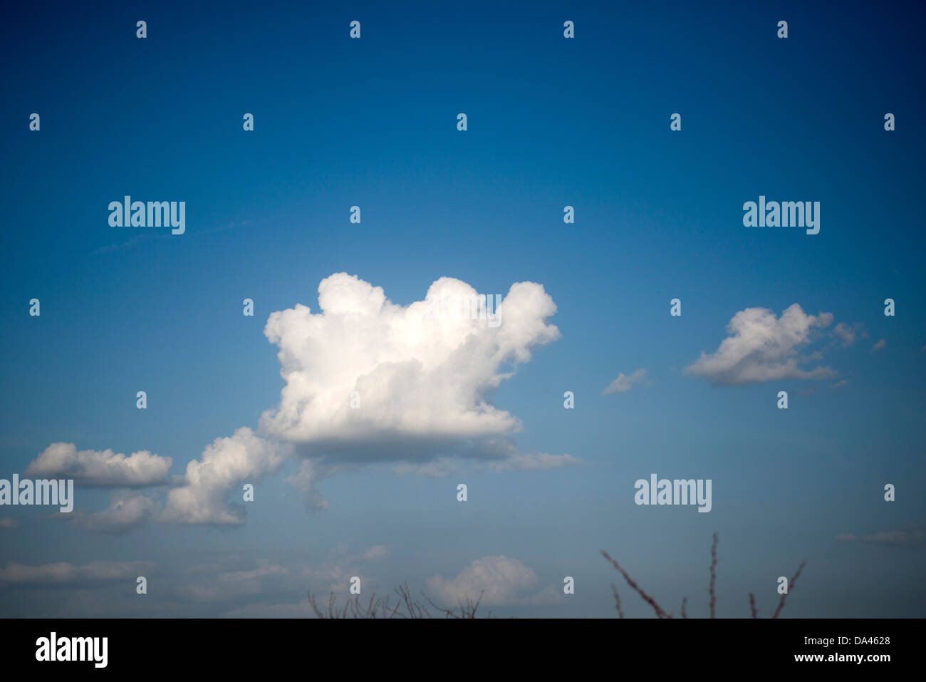 Puffy White Clouds against a Blue Sky Stock Photo - Alamy