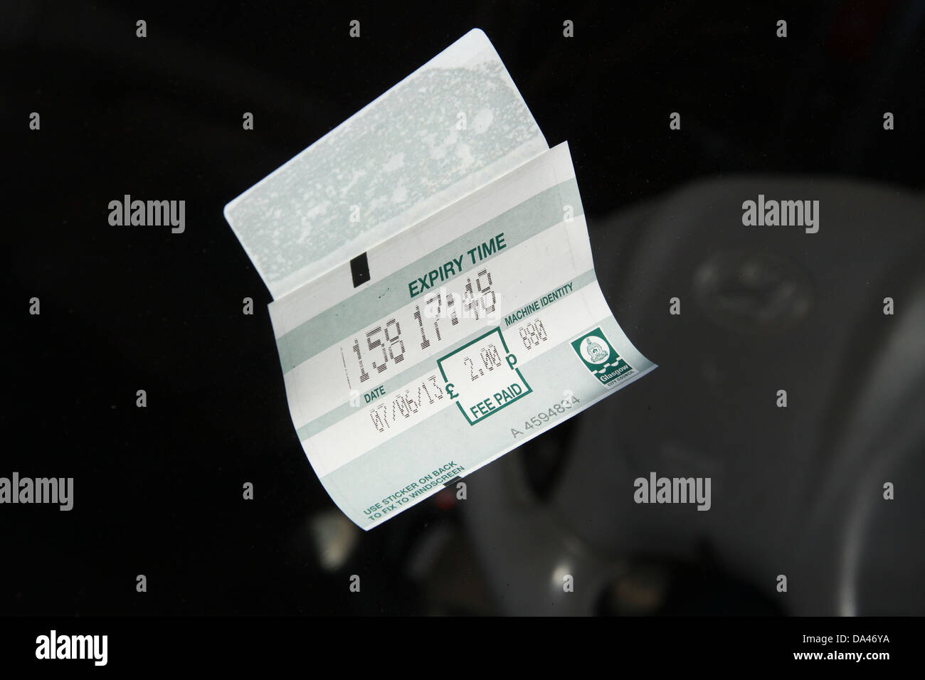 Glasgow Pay and Display parking ticket on car Stock Photo Alamy