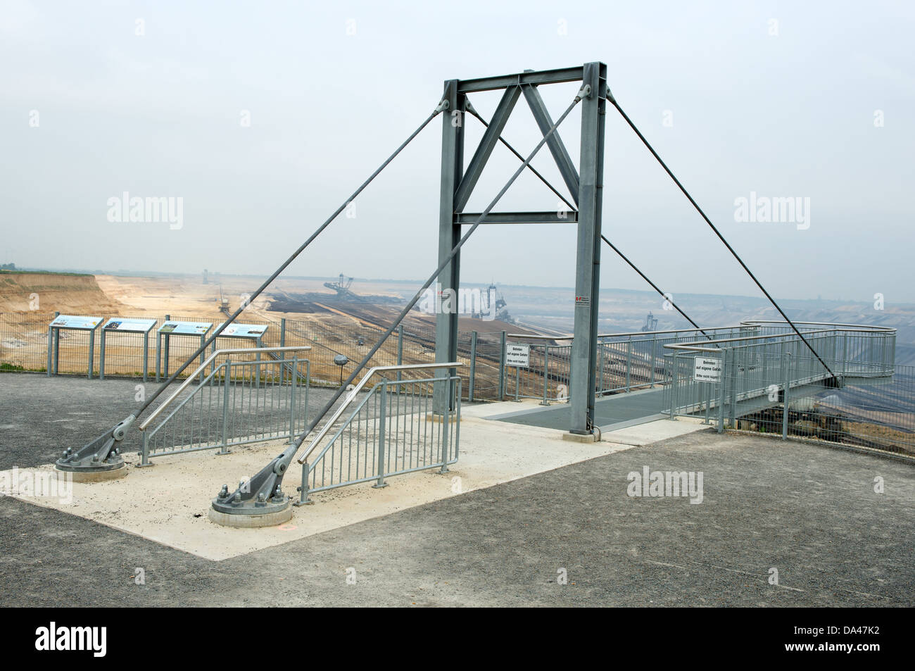 Sightseeing overhanging platform at the Tagebau (surface mine) Garzweiler Germany Stock Photo