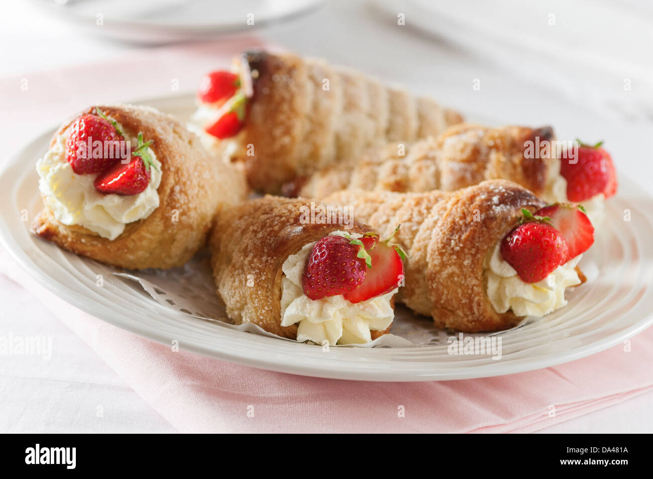 Cream horns Traditional cream cakes Stock Photo Alamy