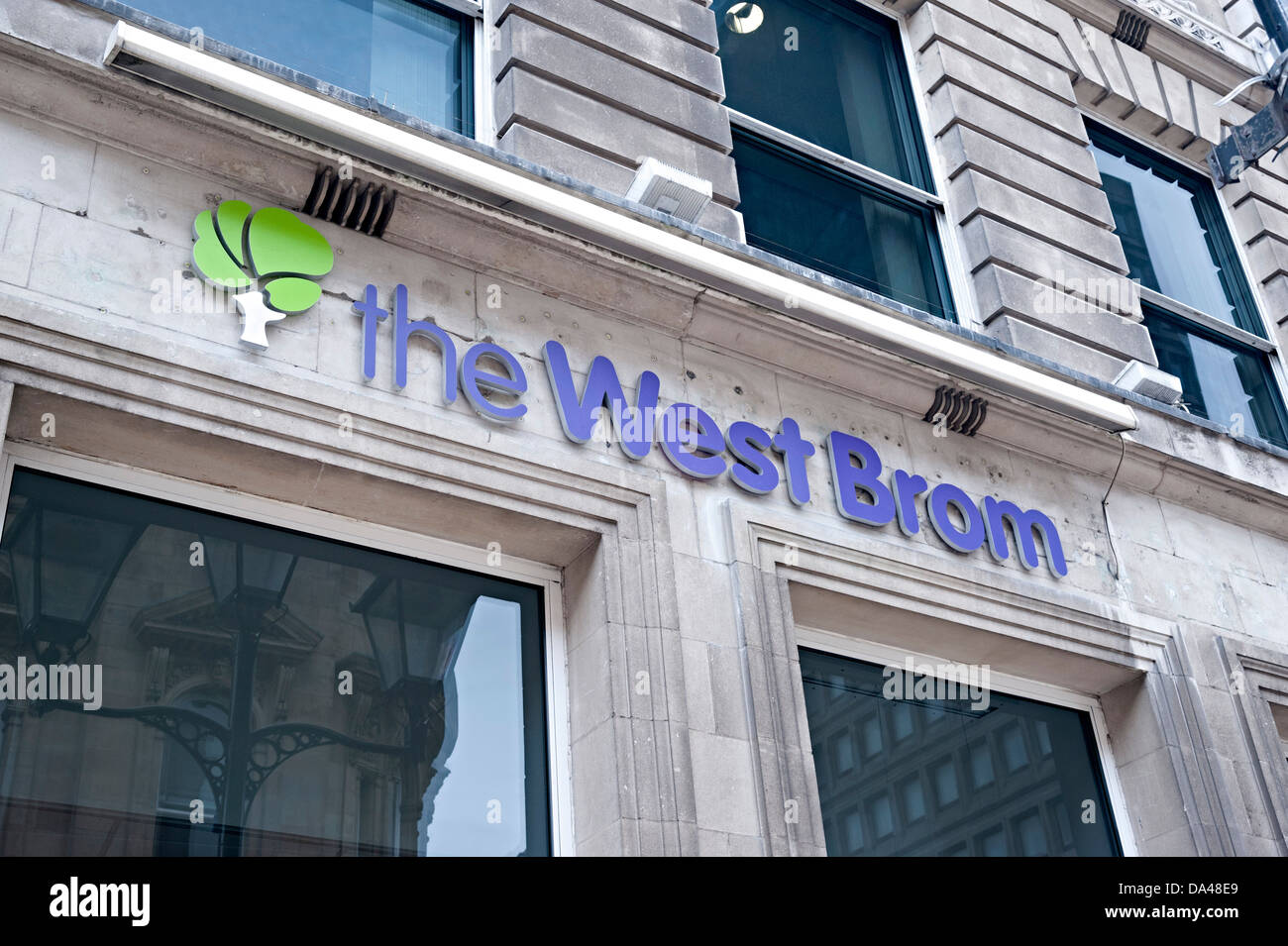 The west Bromwich brom building society bank sign Stock Photo