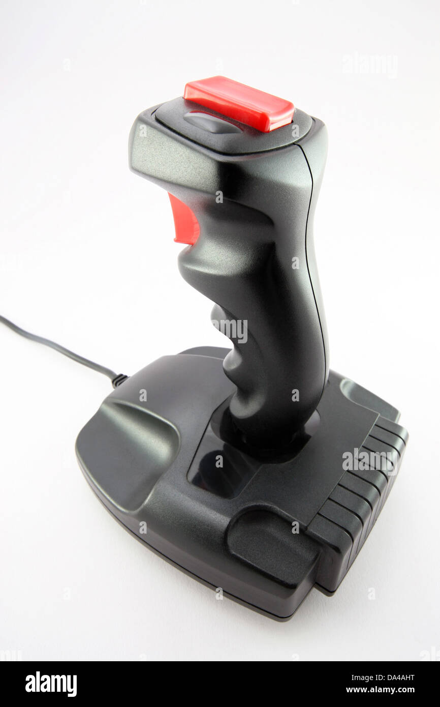 Classic joystick on white background Stock Photo - Alamy