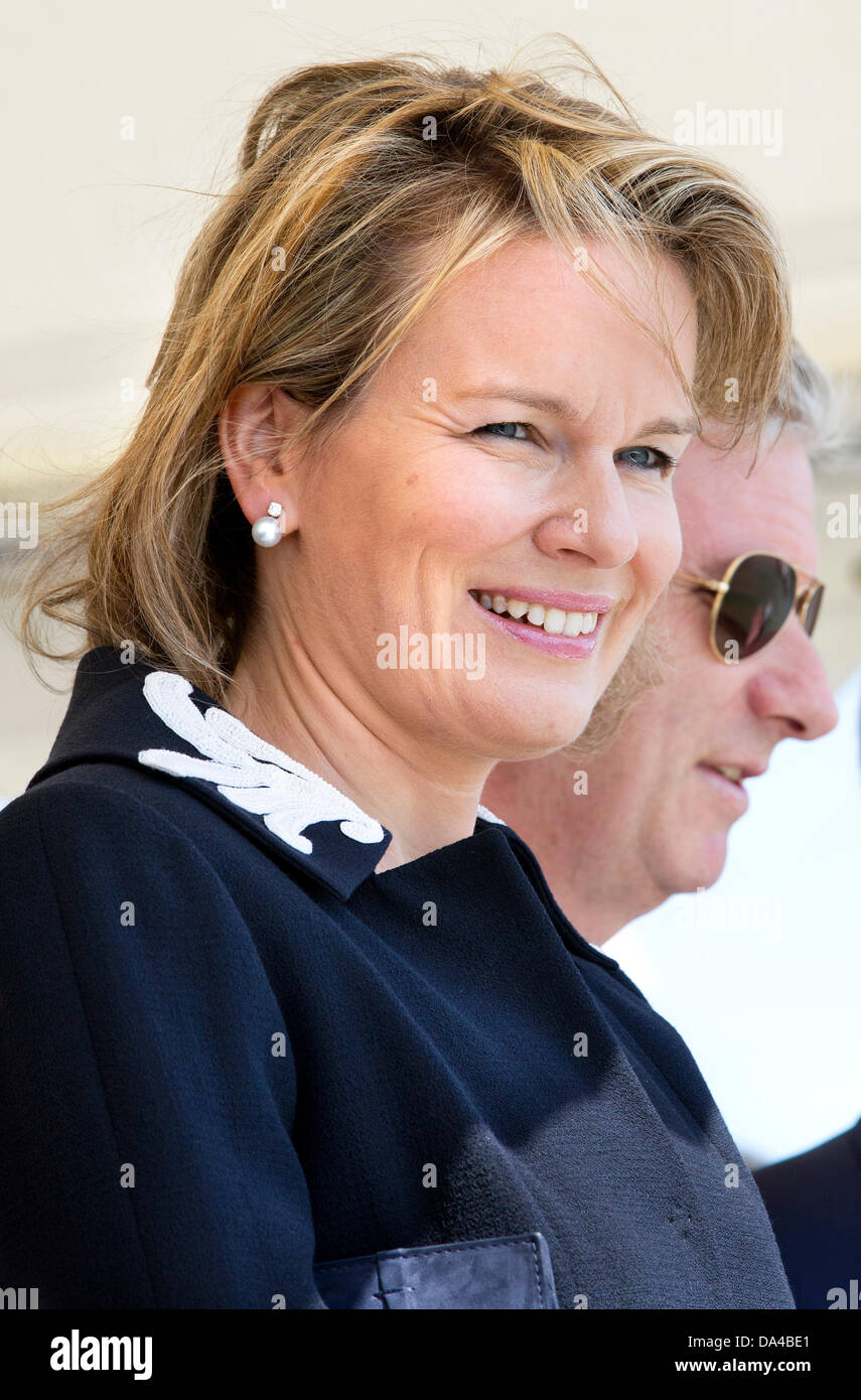Crown Prince Philippe and Crown Princess Mathilde of Belgium visit the 150th anniversary of the