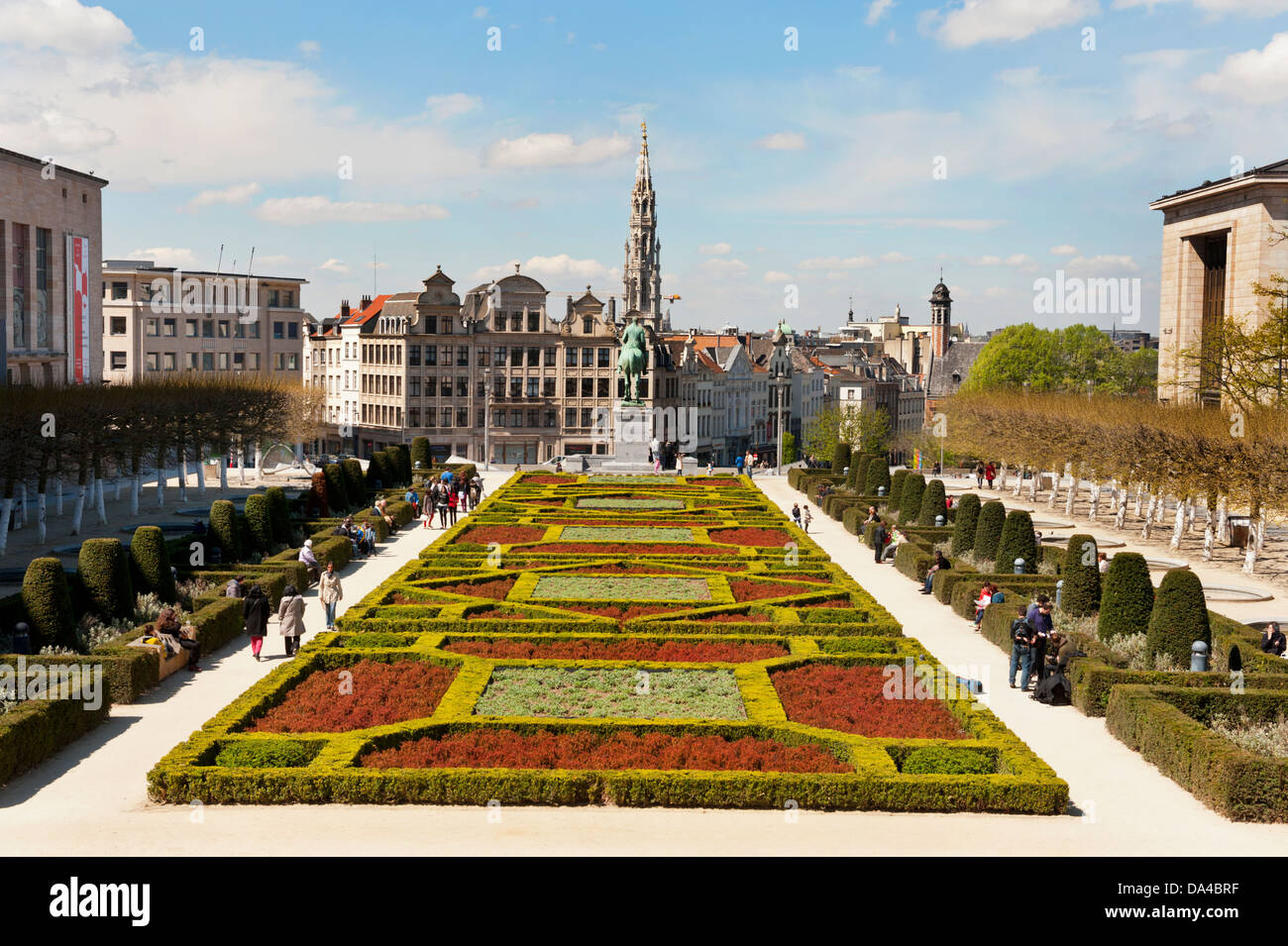 Jardin du Mont des Arts, central Brussels, Belgium. Stock Photo